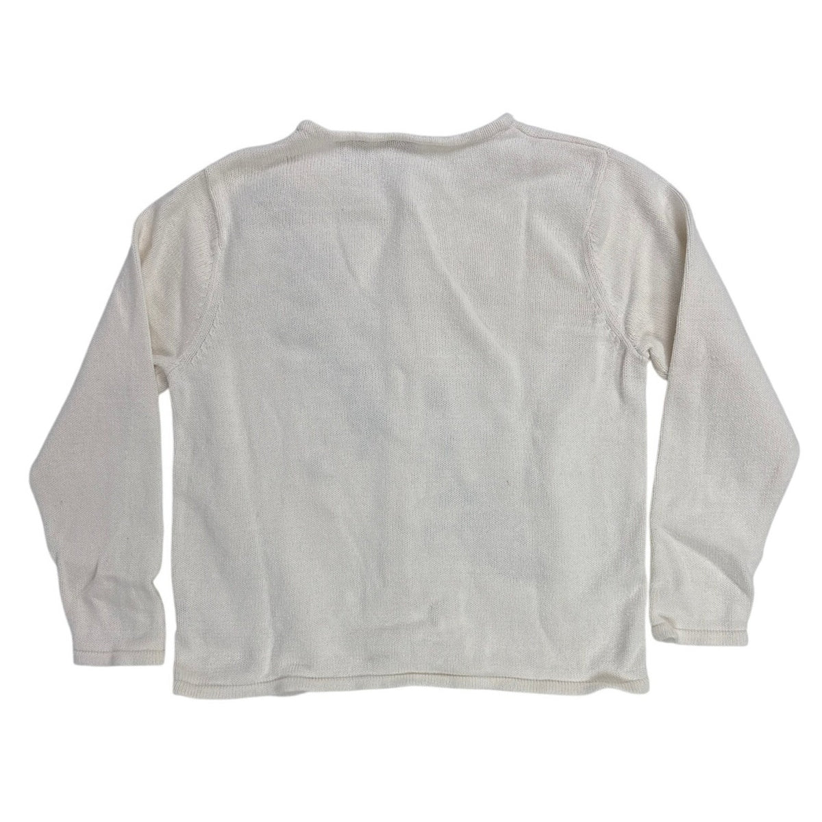 Vintage 90s Classic Elements Cream Poinsettia Christmas Cardigan Women’s Large