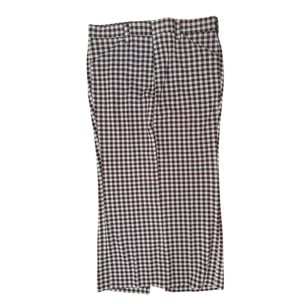 Vintage 70s Pan-Hoi Women's Large Plaid Double Knit Polyester Maxi Skirt USA 36W