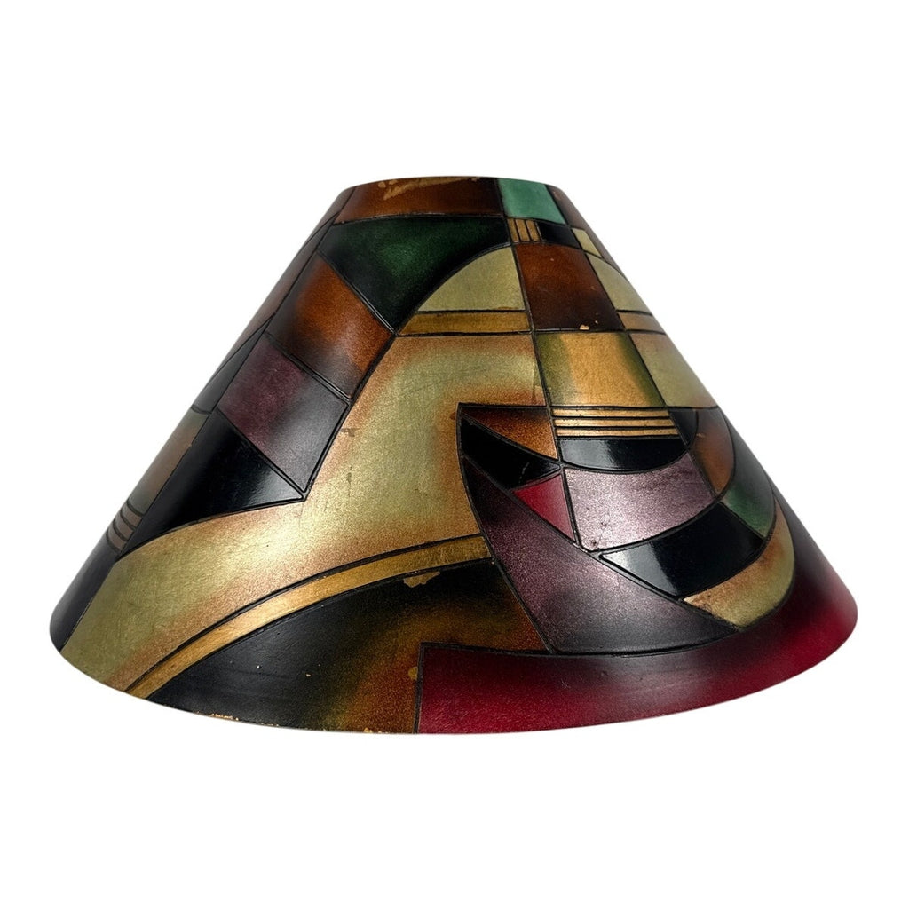 Vintage 80s Alexander Kalifano Post Modern Geometric Art Deco Lamp Shade 17.5”
