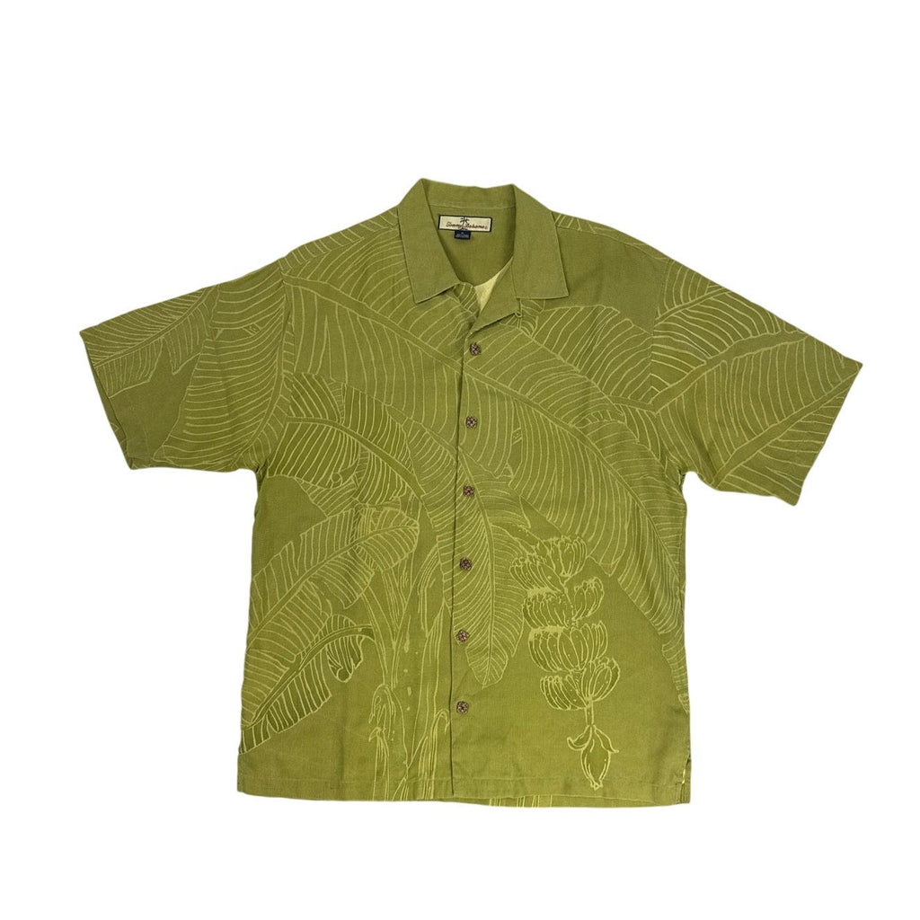 Vintage 90s Tommy Bahama Olive Green Silk Shirt Men’s Medium Chest 46”