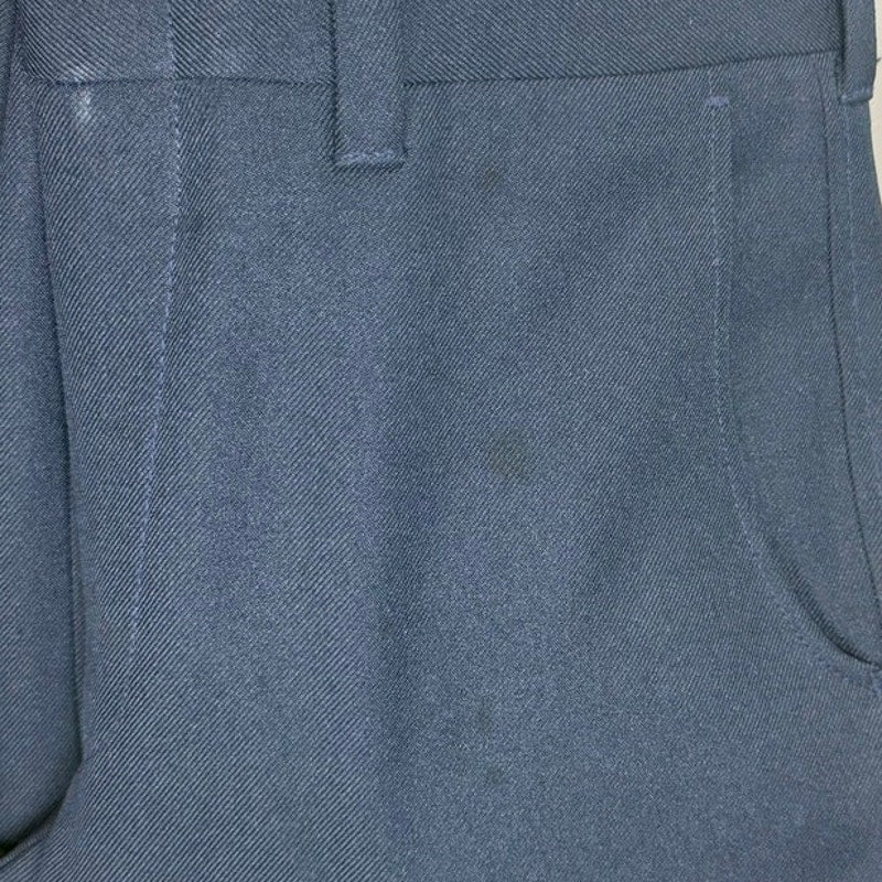 Vintage 80s Men's Medium Disco Slacks Navy Wide Leg Sears Kings Road 30" Inseam