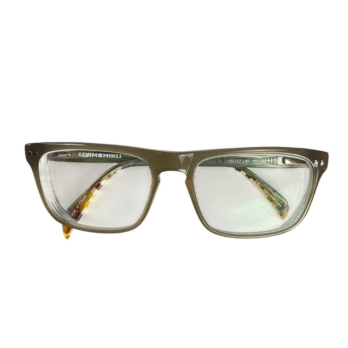 Mikli ML1260 C029 Olive Brown Rectangle Eyeglass Frames France 55-17-140
