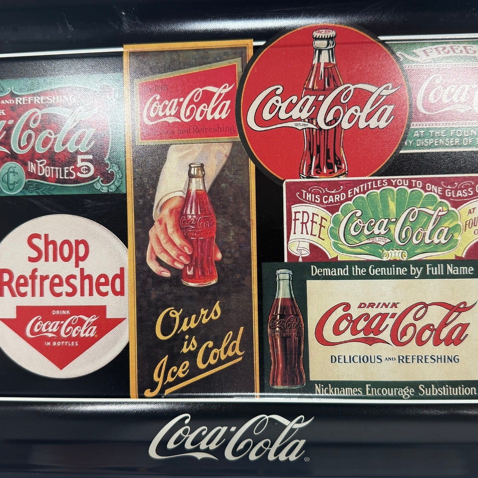 1995 Coca Cola Tin Serving Tray Vintage Soda Shop Advertising USA