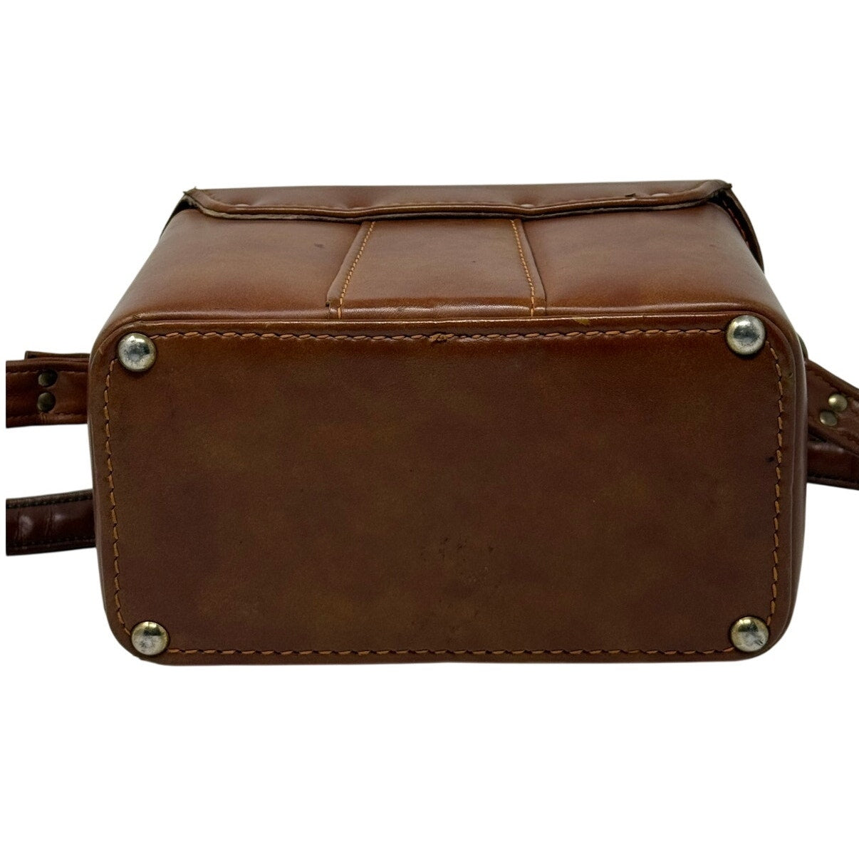 Vintage Brown Leather Camera Bag Adjustable Crossbody Shoulder Case