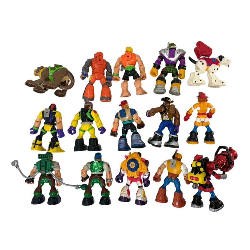 Vintage 90s Fisher Price Rescue Heroes Lot of 15 Action Figures 1997-2002