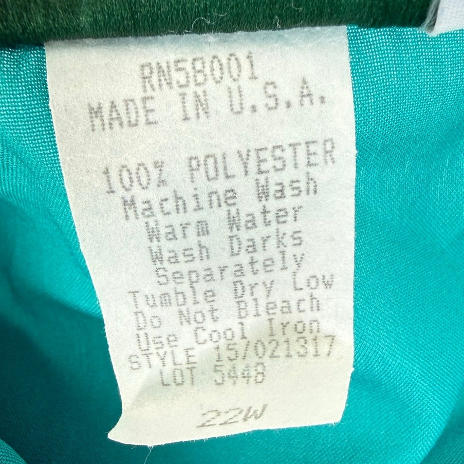 Vintage 80s Joanna Turquoise Shirt Dress Mini Long Sleeve USA Women's 22