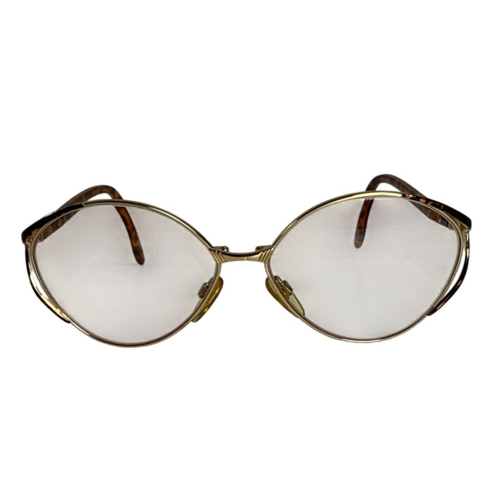 Vintage 90s Valentino Garavani Gold Tortoise Oval Sunglasses 58-14