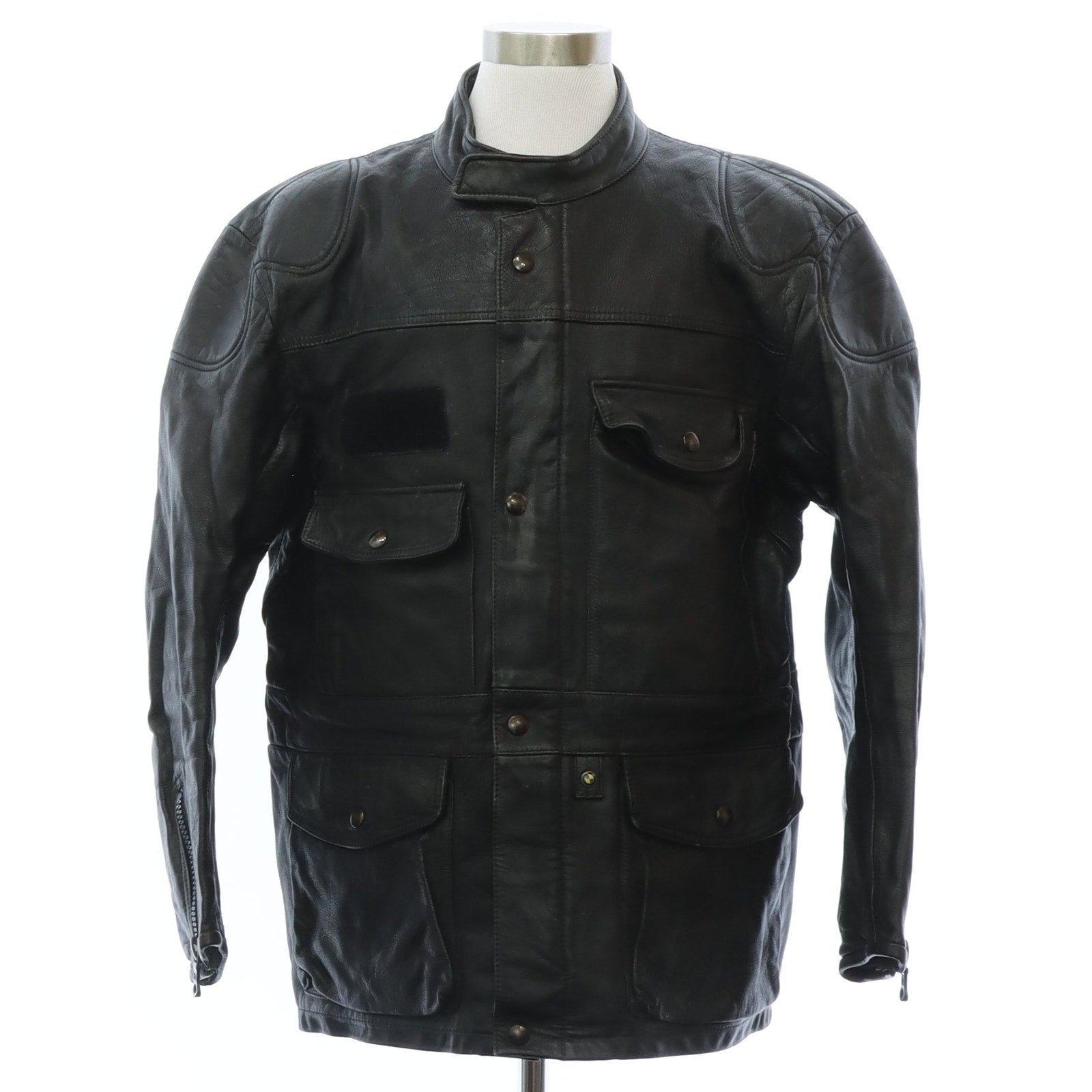 Vintage 80s Mens Large BMW Motorrad Dainese Black Leather Motorcycle Jacket