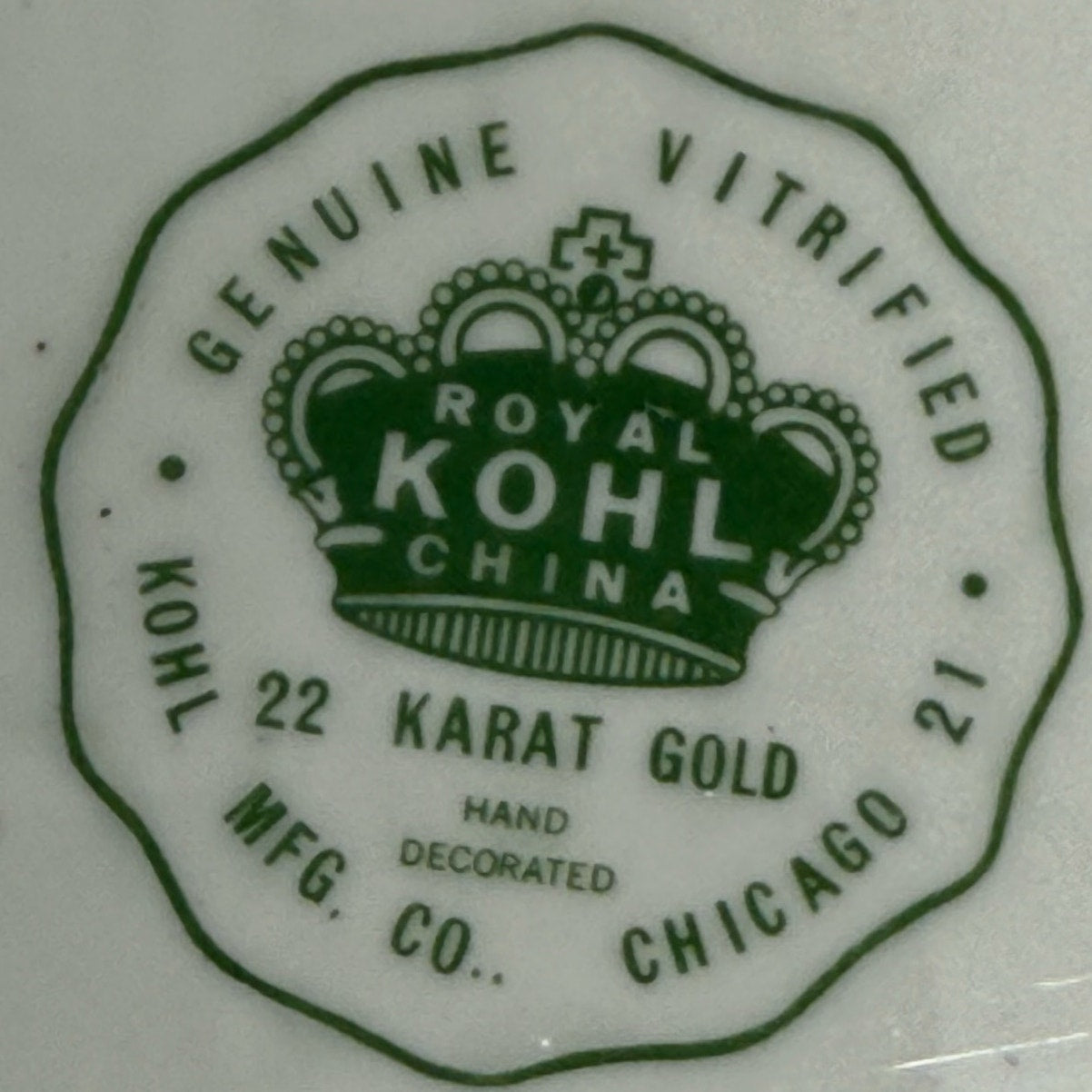 Royal Kohl 22K Gold Floral Porcelain Centerpiece Bowl #43 Vintage 1930s