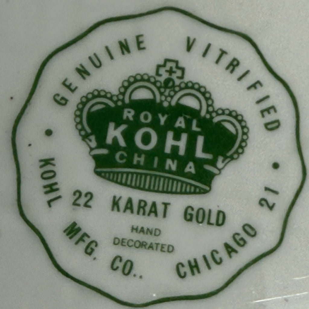 Royal Kohl 22K Gold Floral Porcelain Centerpiece Bowl #43 Vintage 1930s