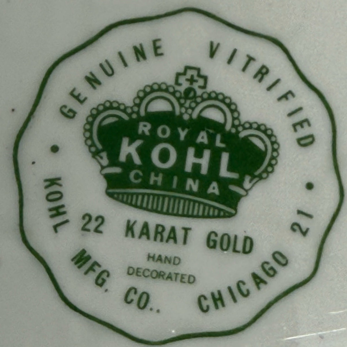 Royal Kohl 22K Gold Floral Porcelain Centerpiece Bowl #43 Vintage 1930s