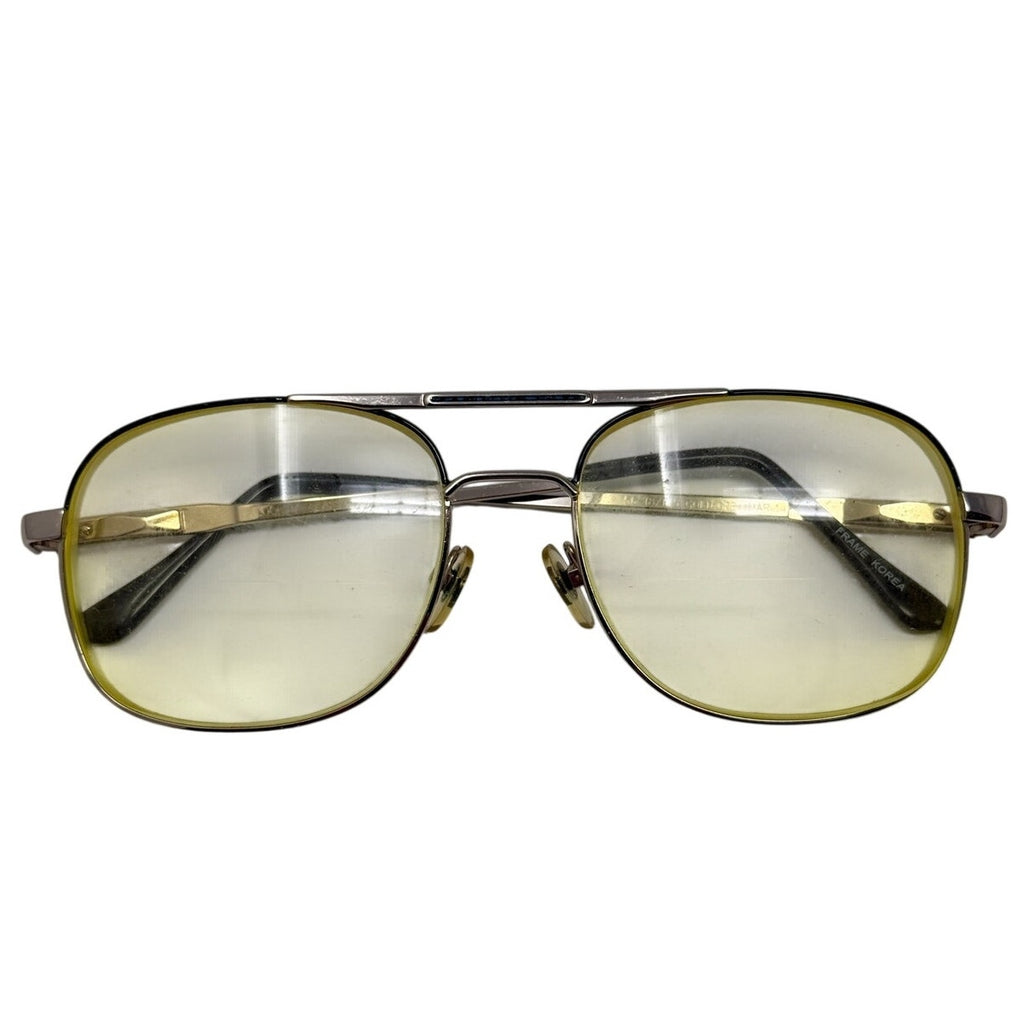 Vintage 90s Men's Frames Looking Glass 8019 Aviator Sunglasses Gold Gray 56-18 145
