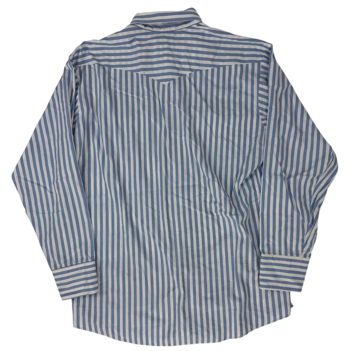 Vintage 80s Panhandle Slim Blue Stripe Pearl Snap Western Shirt USA XL