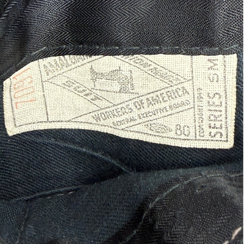 Vintage 1960s Black Charcoal Wool Suit 42R 36x29 Mad Men Mod Weiners