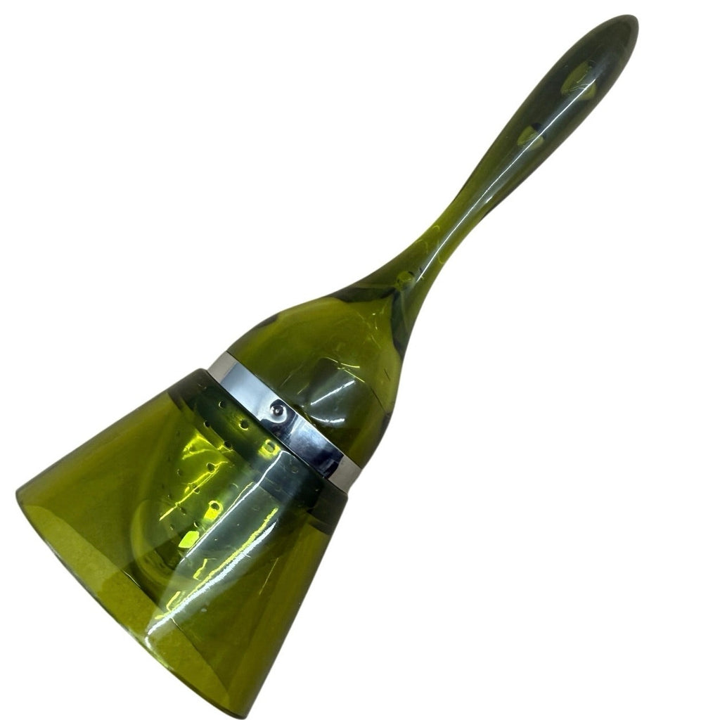 Vintage 70s Avocado Green Tea Infuser Wand Lucite Stainless w Stand
