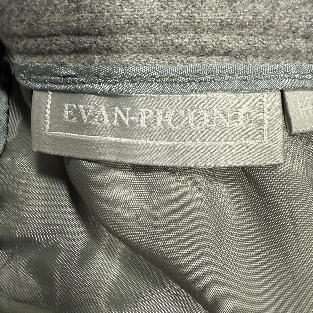 Vintage 80s Evan-Picone Wool Gray Skirt Suit Set USA Made Women's 14