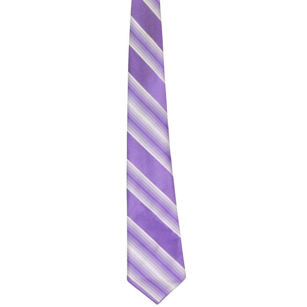 Vintage 70s Fashion Craft Lavender Striped Terylene Necktie 3.5”