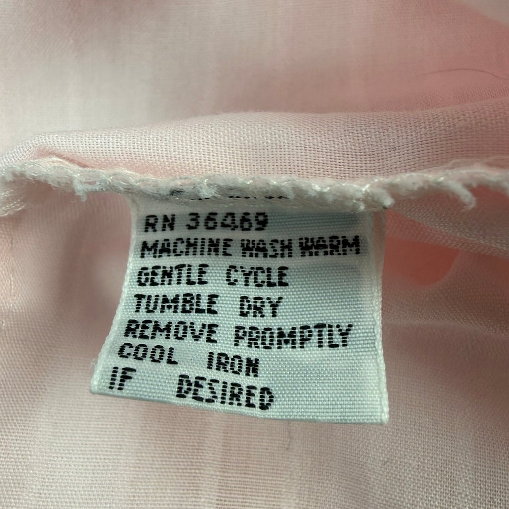 Vintage 80s Ketch Mens XL Pink Striped Long Sleeve Dress Shirt 17 34/35