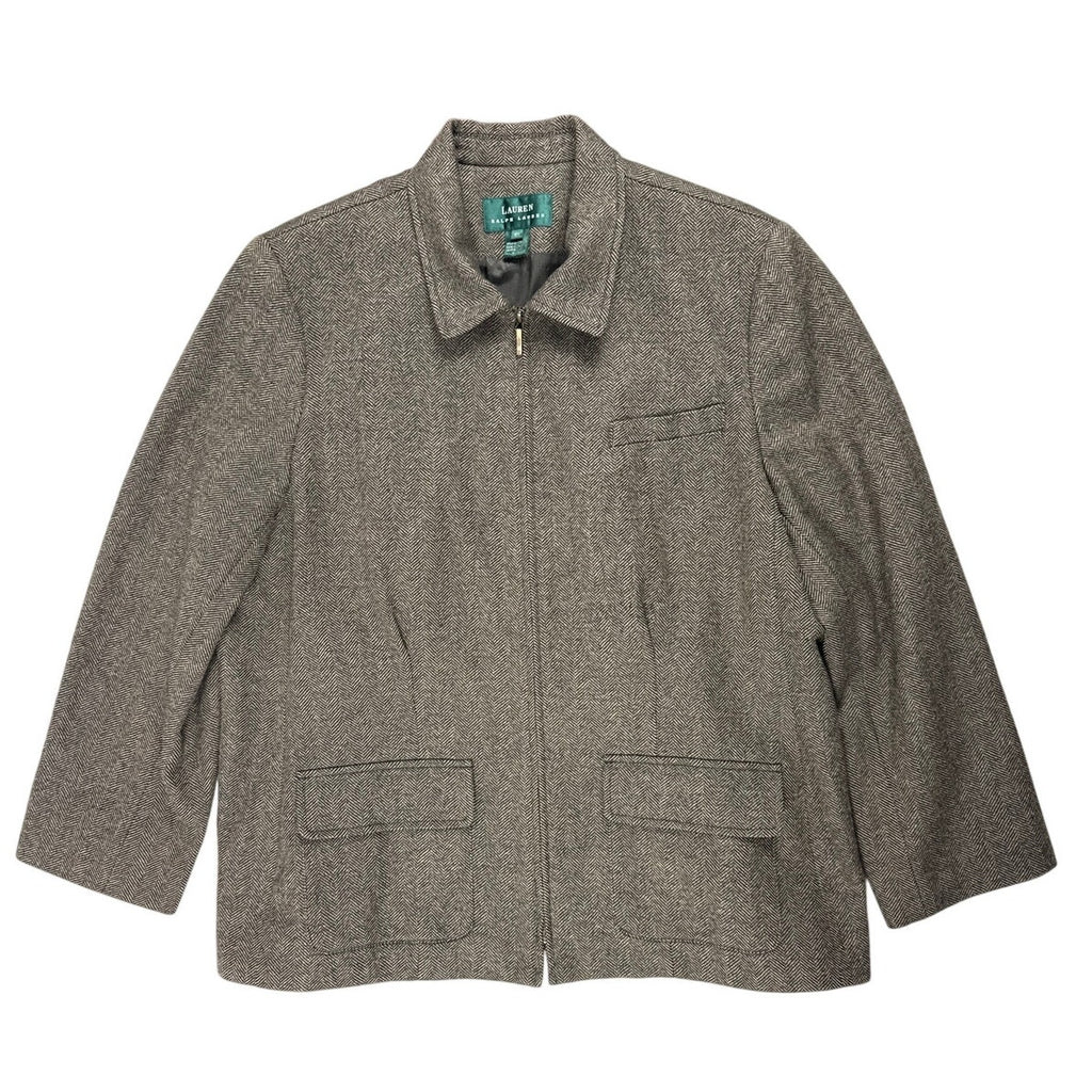 Vintage 2000s Lauren Ralph Lauren Herringbone Zip Jacket Women’s 18W