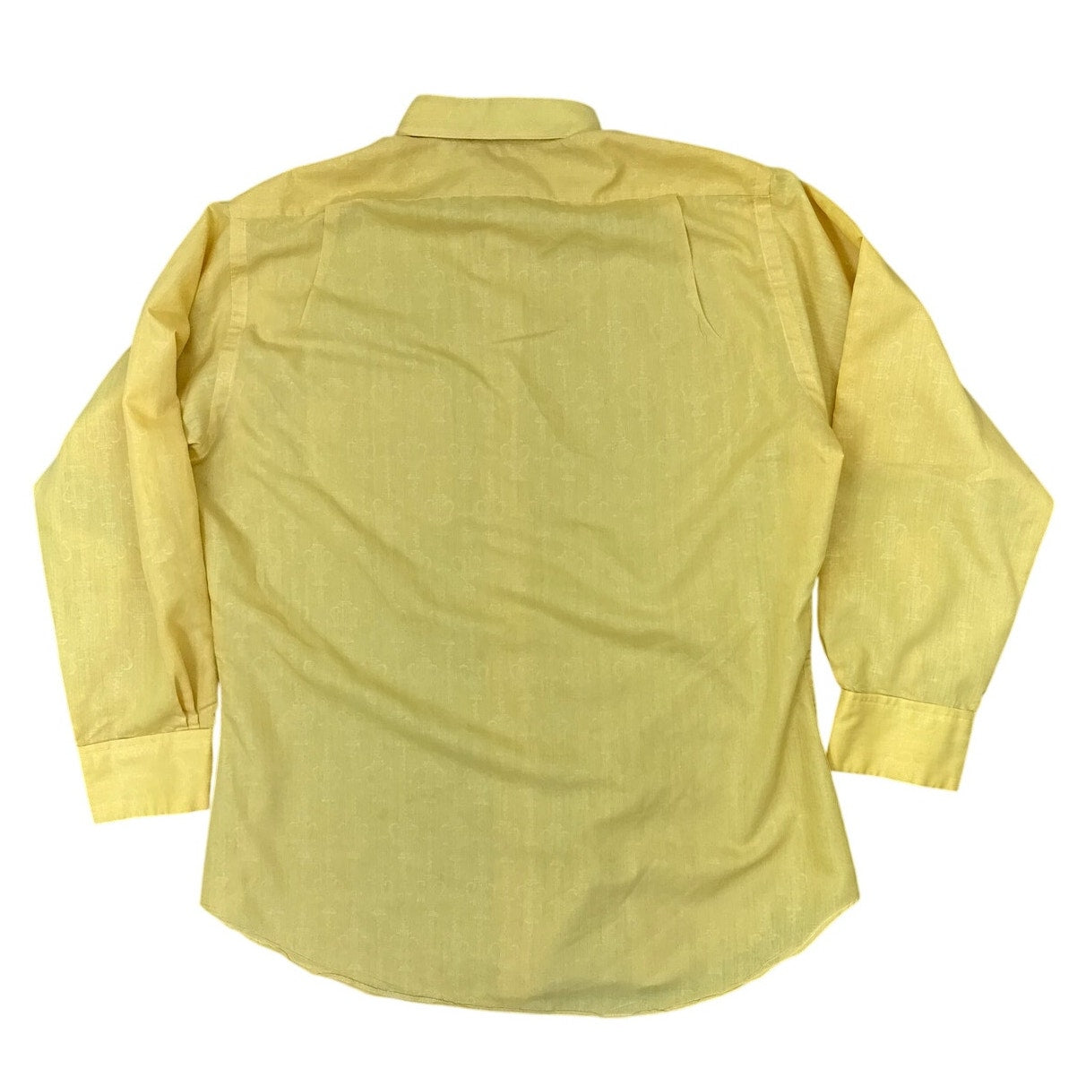 Vintage 70s Women's Large Hiras Ltd Yellow Silk Cotton Dress Shirt