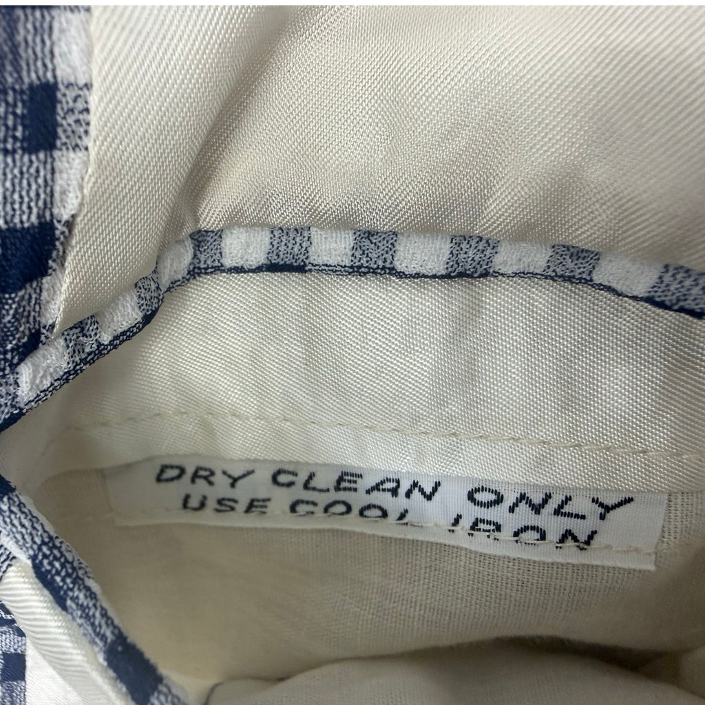 Vintage 70s Men's Large 42R Gray Hilton Navy White Check Blazer Sport Coat USA