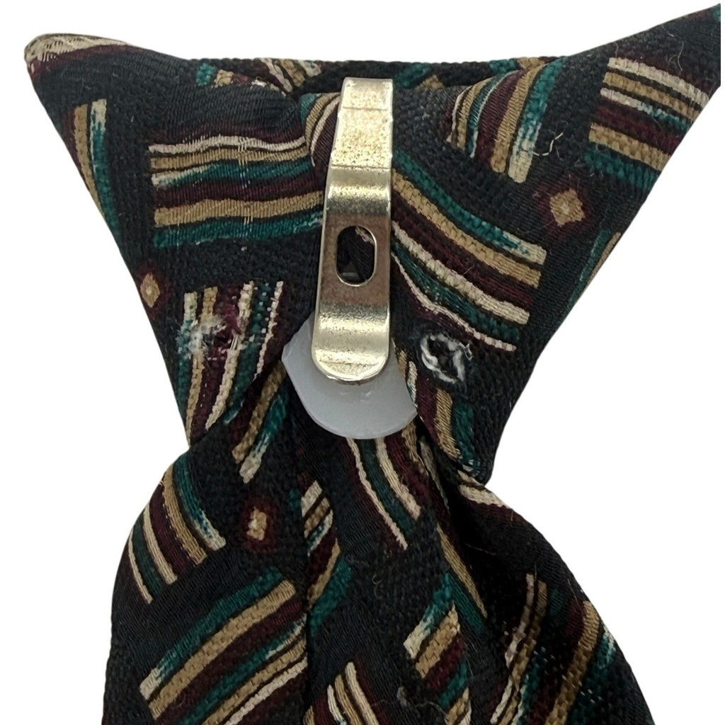 Vintage 1960s Cadet Classic Club Boys Clip-On Tie Navy Geometric 11"