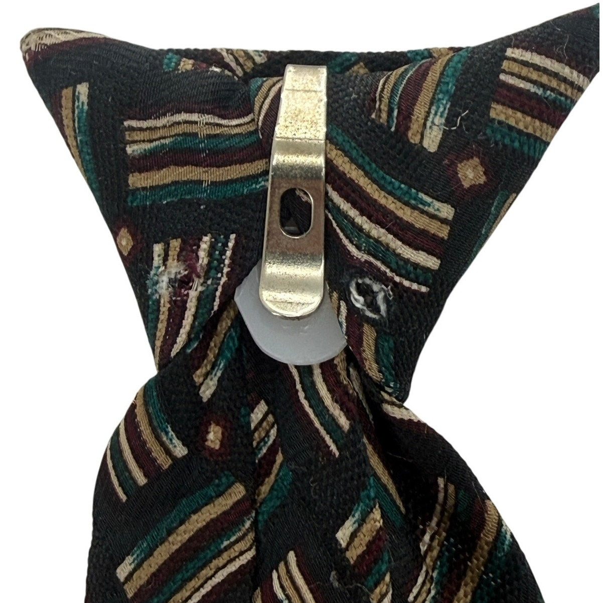 Vintage 1960s Cadet Classic Club Boys Clip-On Tie Navy Geometric 11"
