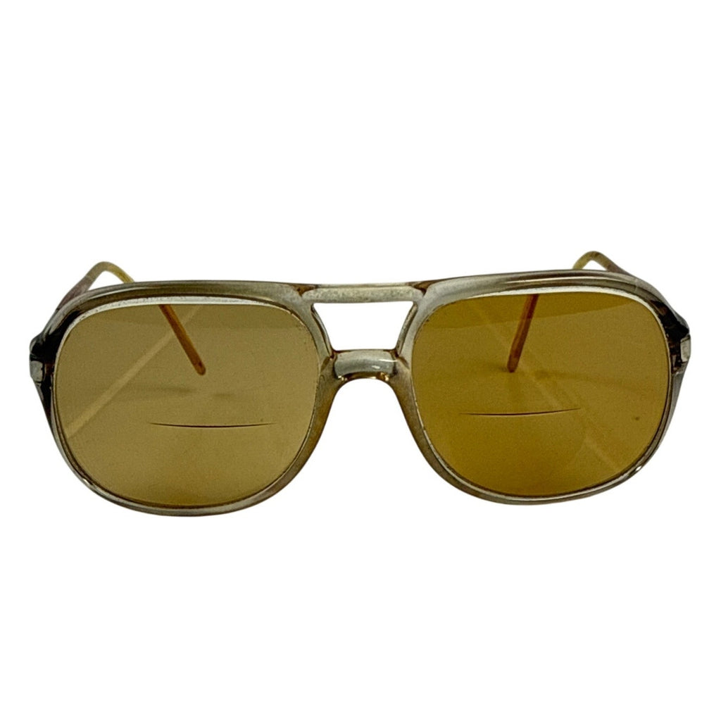 Vintage 70s Vien Brown Gold Aviator Sunglasses Italy 5.5”