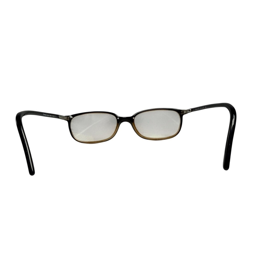 Vintage 90s Tuscany 325 Black Amber Rectangle Eyeglass Frames Italy 48-18-145