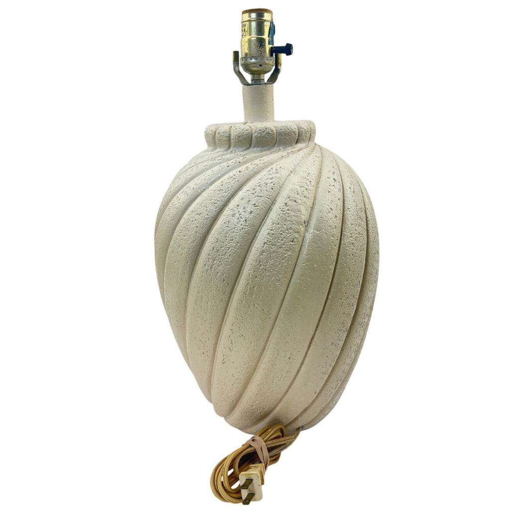 Vintage 80s Beige Plaster Swirl Table Lamp Postmodern