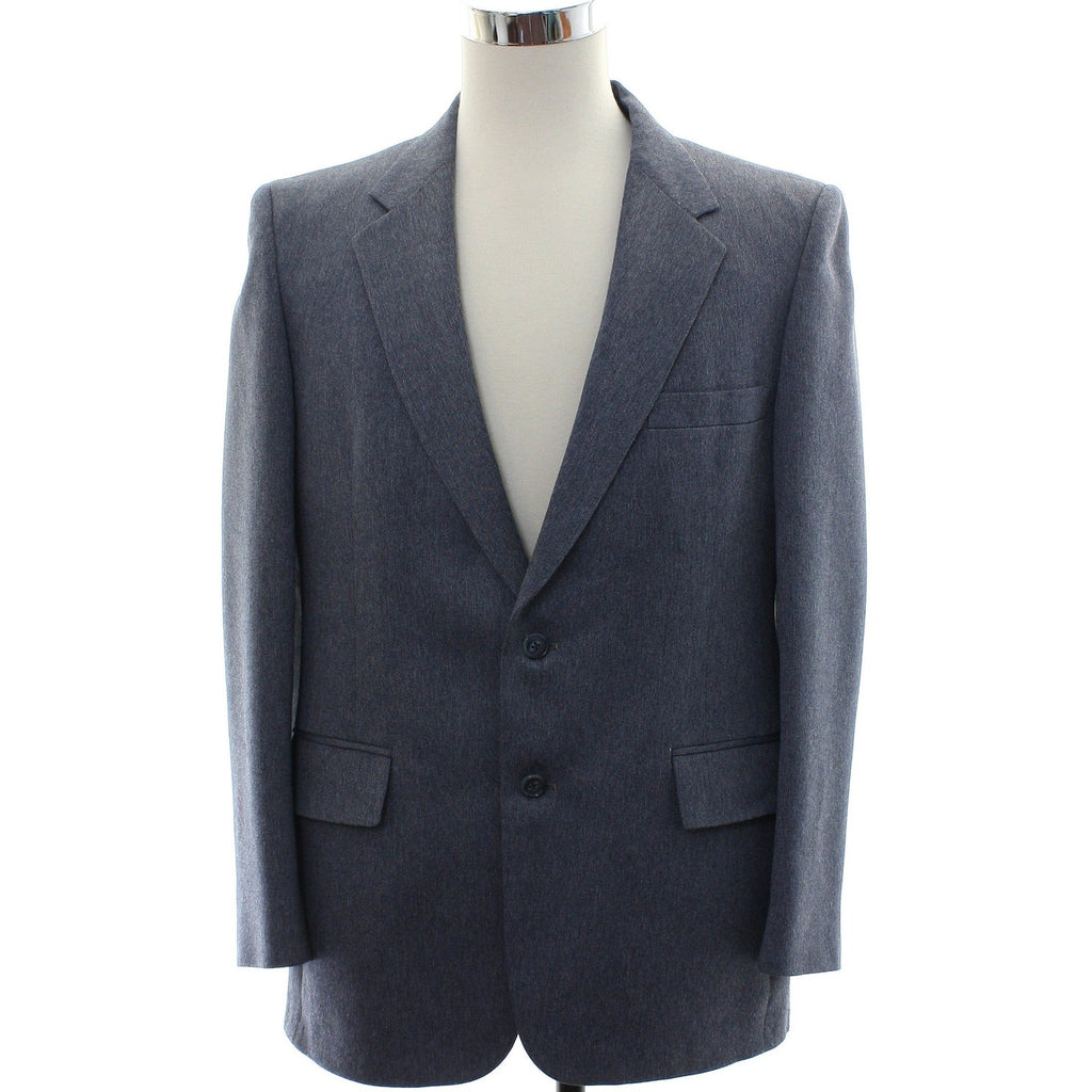 Vintage 70s Rogers Gray Blue Double Knit Sport Coat Blazer Mens 40 USA