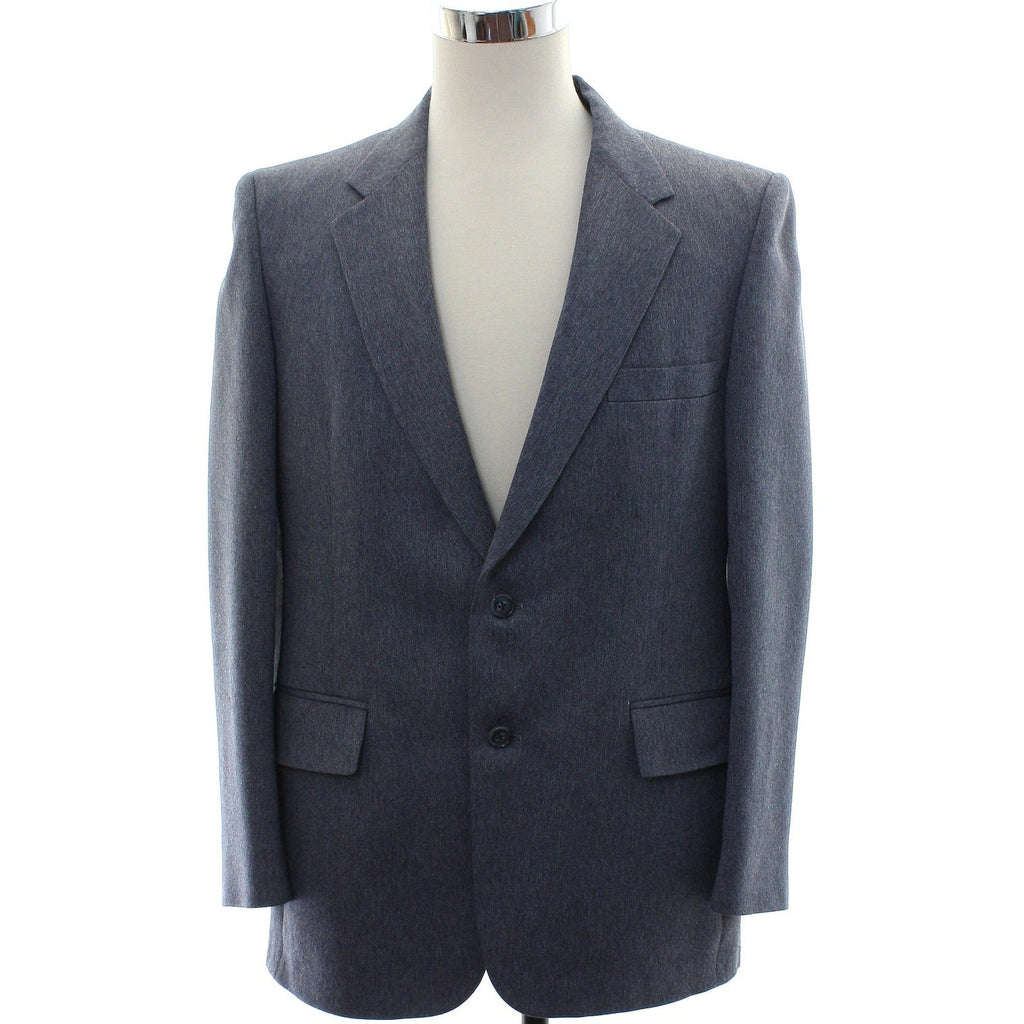 Vintage 70s Rogers Gray Blue Double Knit Sport Coat Blazer Mens 40 USA