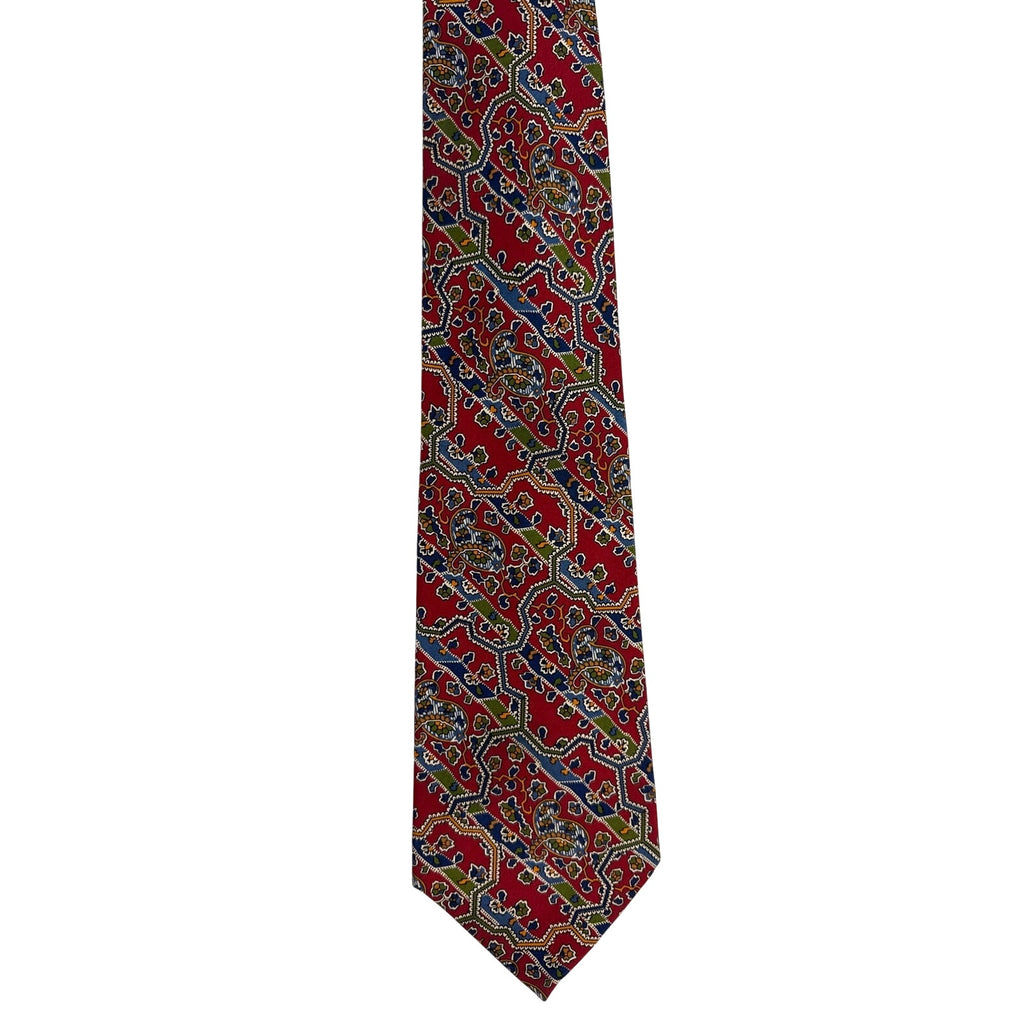 Vintage 80s Polo Ralph Lauren Red Paisley Silk Necktie Made USA 57"