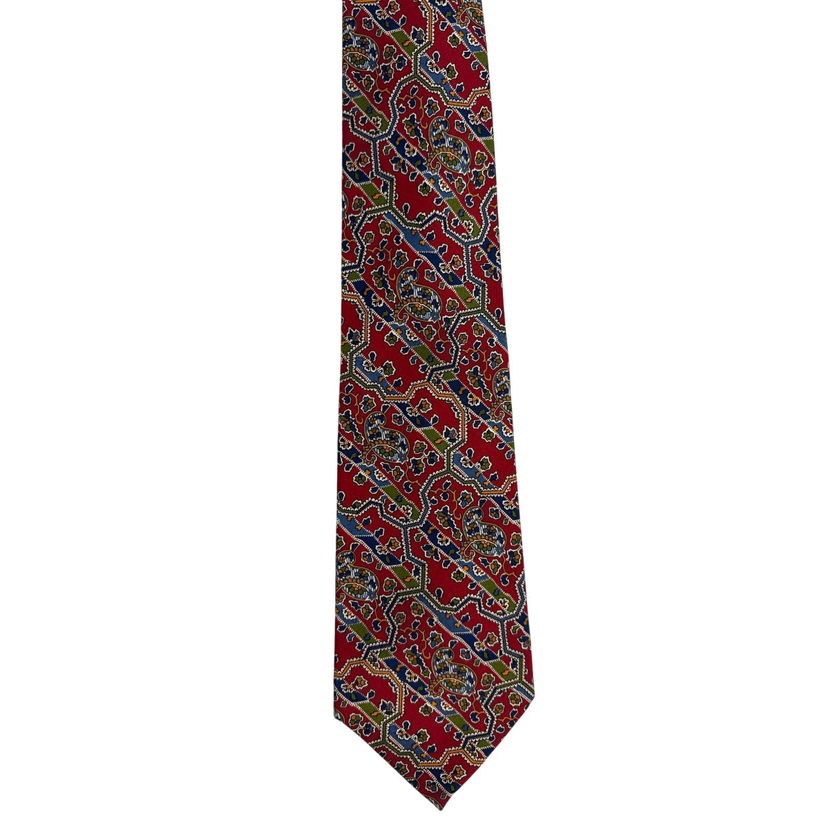 Vintage 80s Polo Ralph Lauren Red Paisley Silk Necktie Made USA 57"