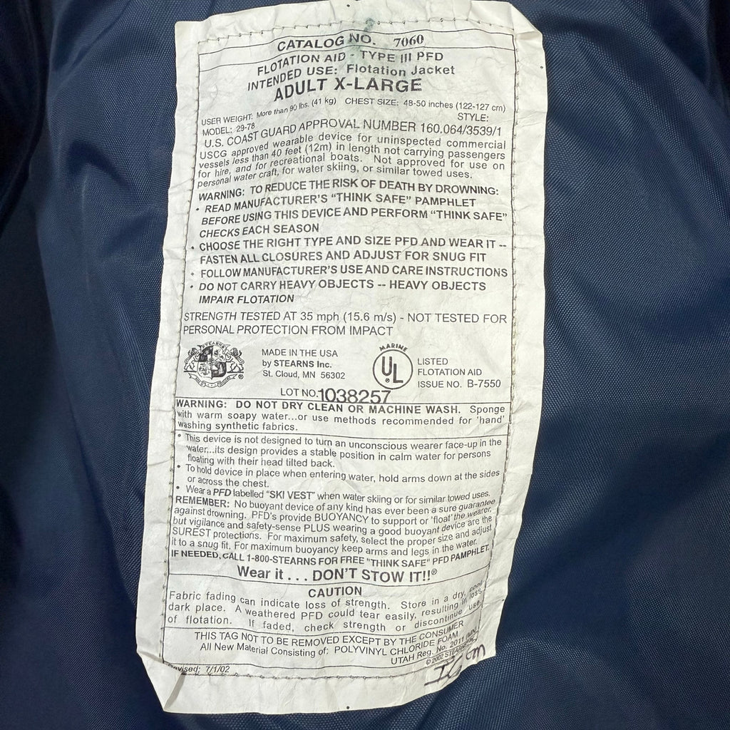 Vintage 80s Stearns Jacket Men’s XL Green Blue Fishing Ocean