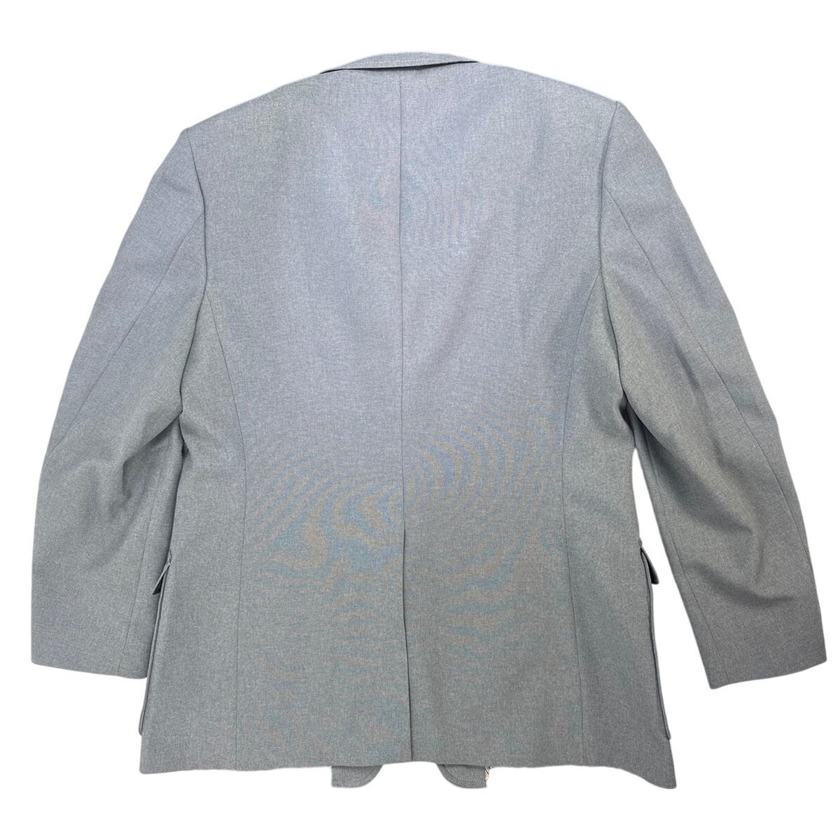 Vintage 1970s Knack Men's Gray Polyester Blazer Gold Crest Buttons 46L