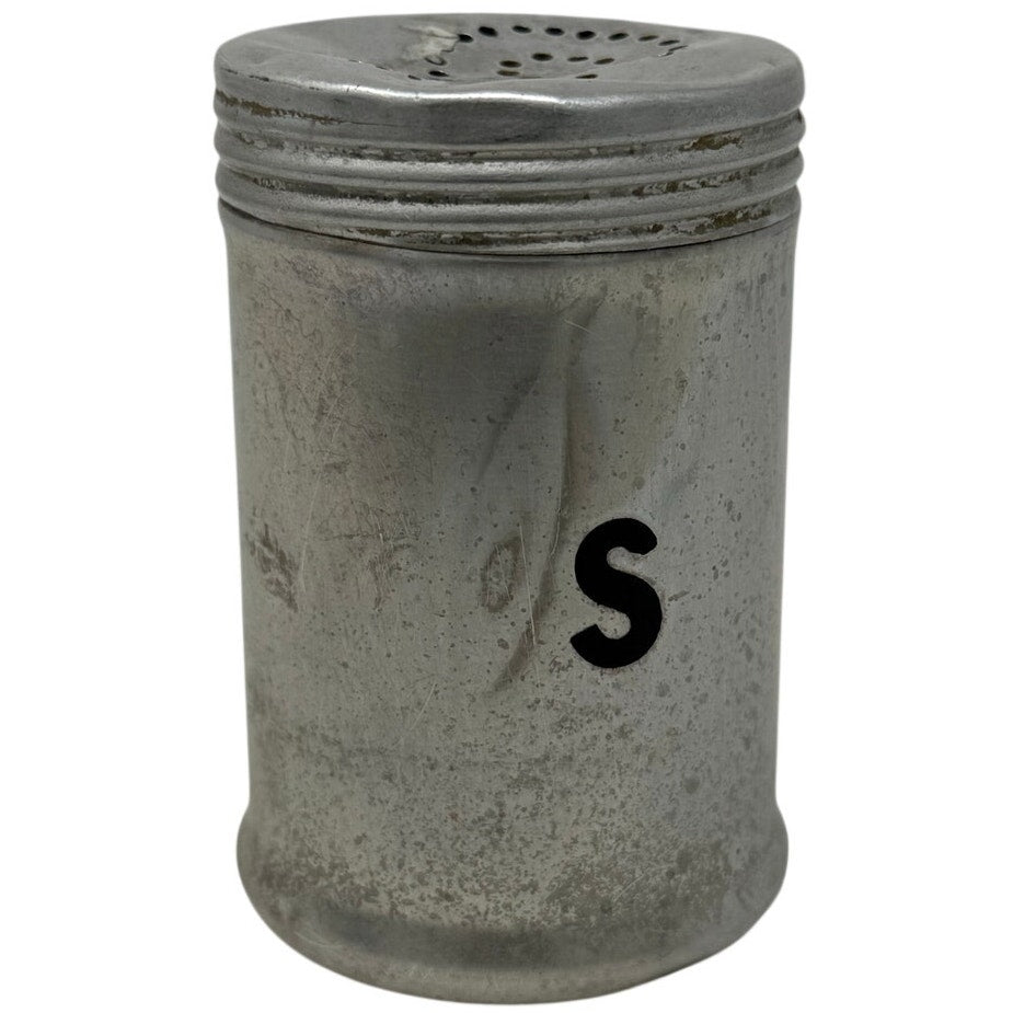 Vintage 1950s Aluminum Saltshaker Screw Lid 3” Kitchenware