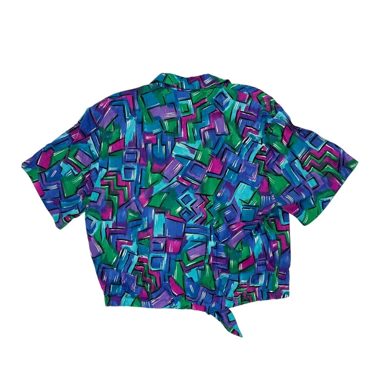 Vintage 80s Koret Multicolor Geometric Rayon 2-Piece Skirt Set Women's M/L
