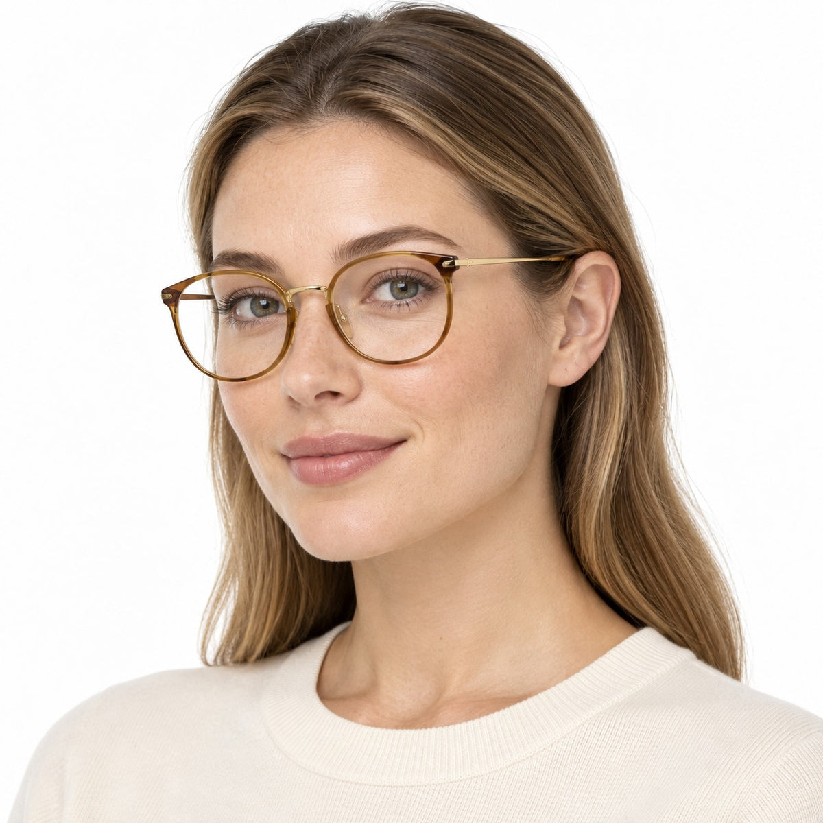 Vintage 80’s Nordic Berkeley Amber Gold Oval Eyeglass Frames 145 Germany
