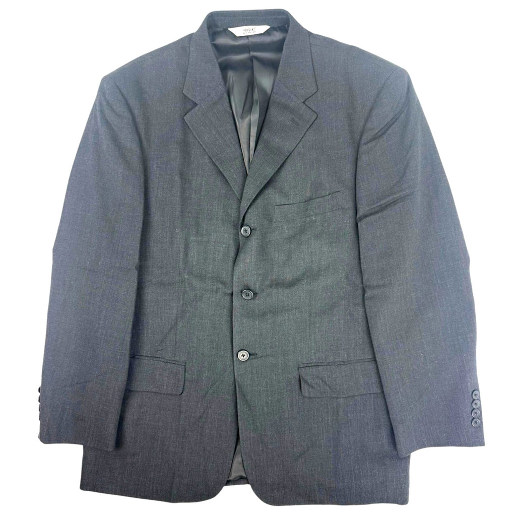 Versini Men's Charcoal Wool Blazer 42 Short 3 Button Suit Jacket