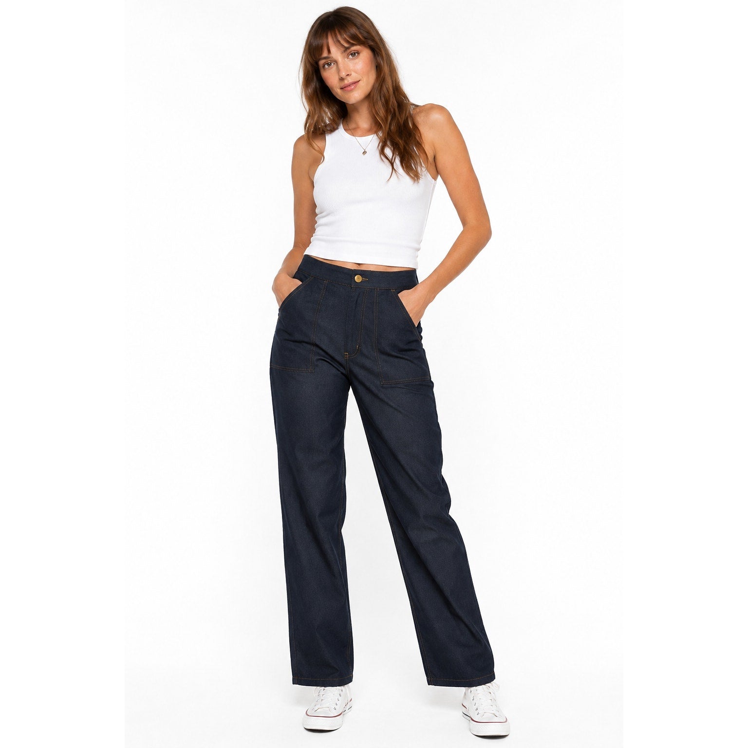 Vintage 1980s Donnkenny Navy Carpenter Pants Women's 28 Deadstock