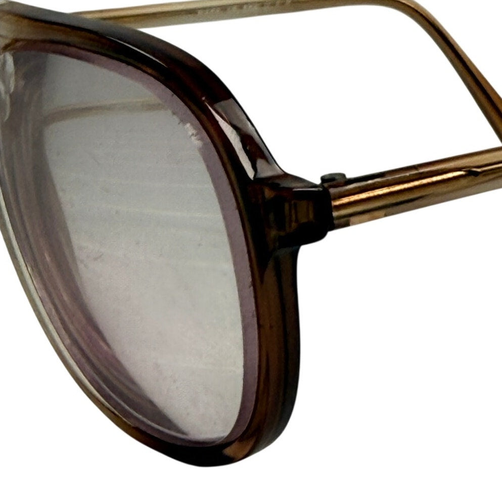 Grant Brown Fade Double Bridge Aviator Eyeglass Frames 55-17-140 Y2K