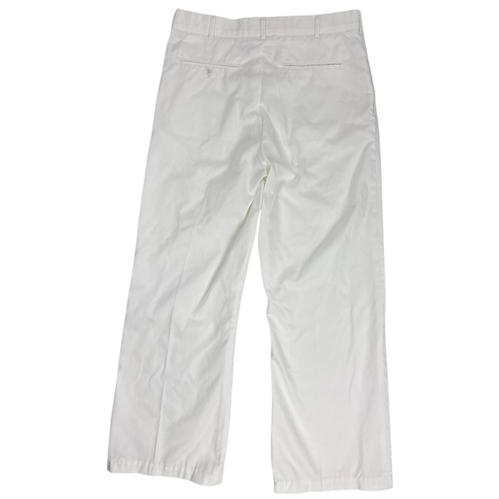 Vintage 80s US Navy White Dress Pants 36L Wide Leg Military Trousers