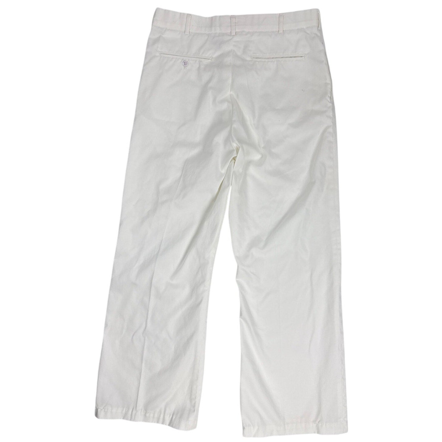 Vintage 80s US Navy White Dress Pants 36L Wide Leg Military Trousers