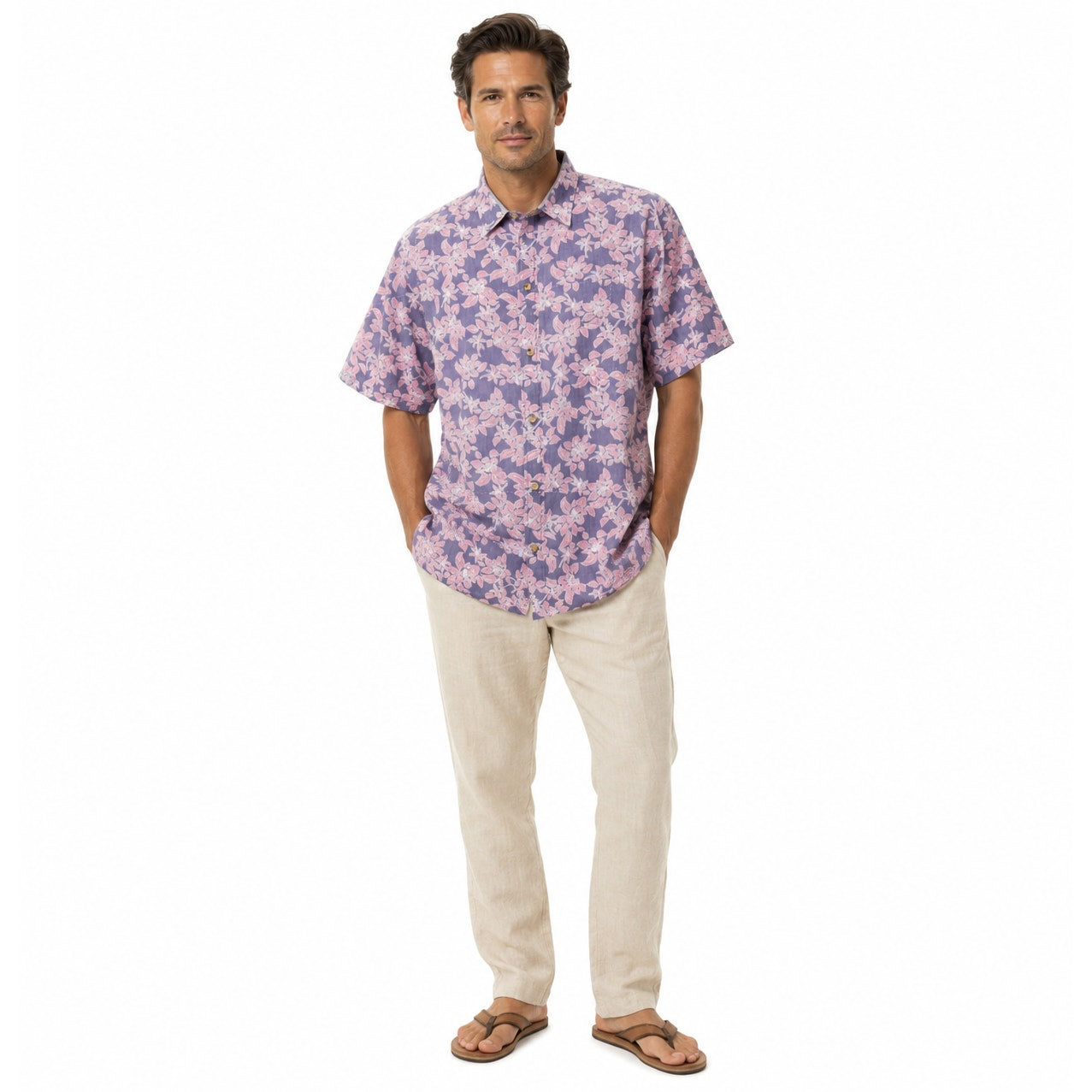 Vintage 80s Cooke Street Hawaiian Reverse Print Floral Camp Shirt XL