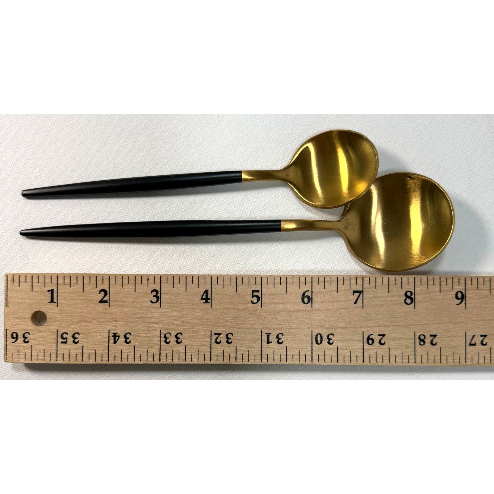Vintage 60s Bar Spoons Cocktail Mixing Stirrers Set of 12 Gold & Black