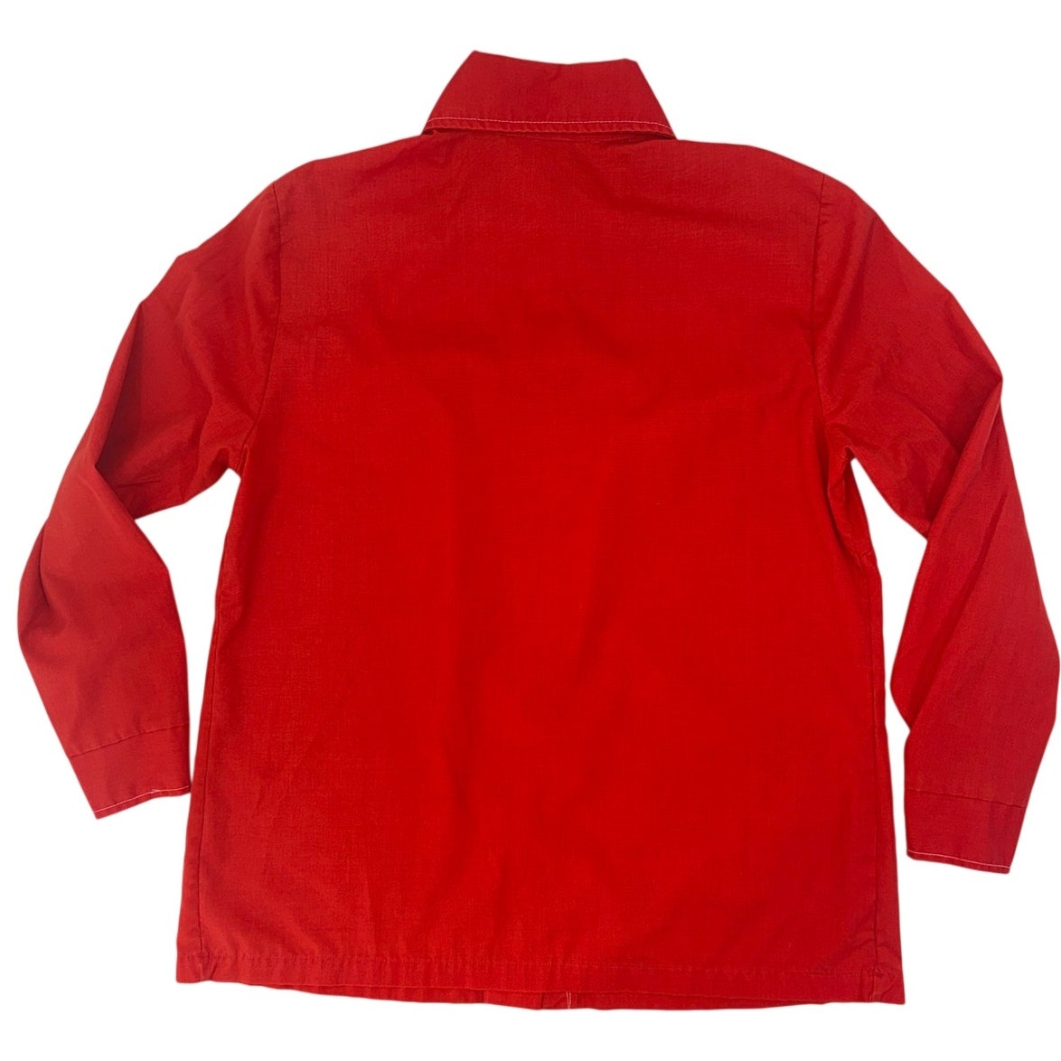 Vintage 70s Sears Red Smock Shirt Jacket Star Buttons Women's 42 Bust