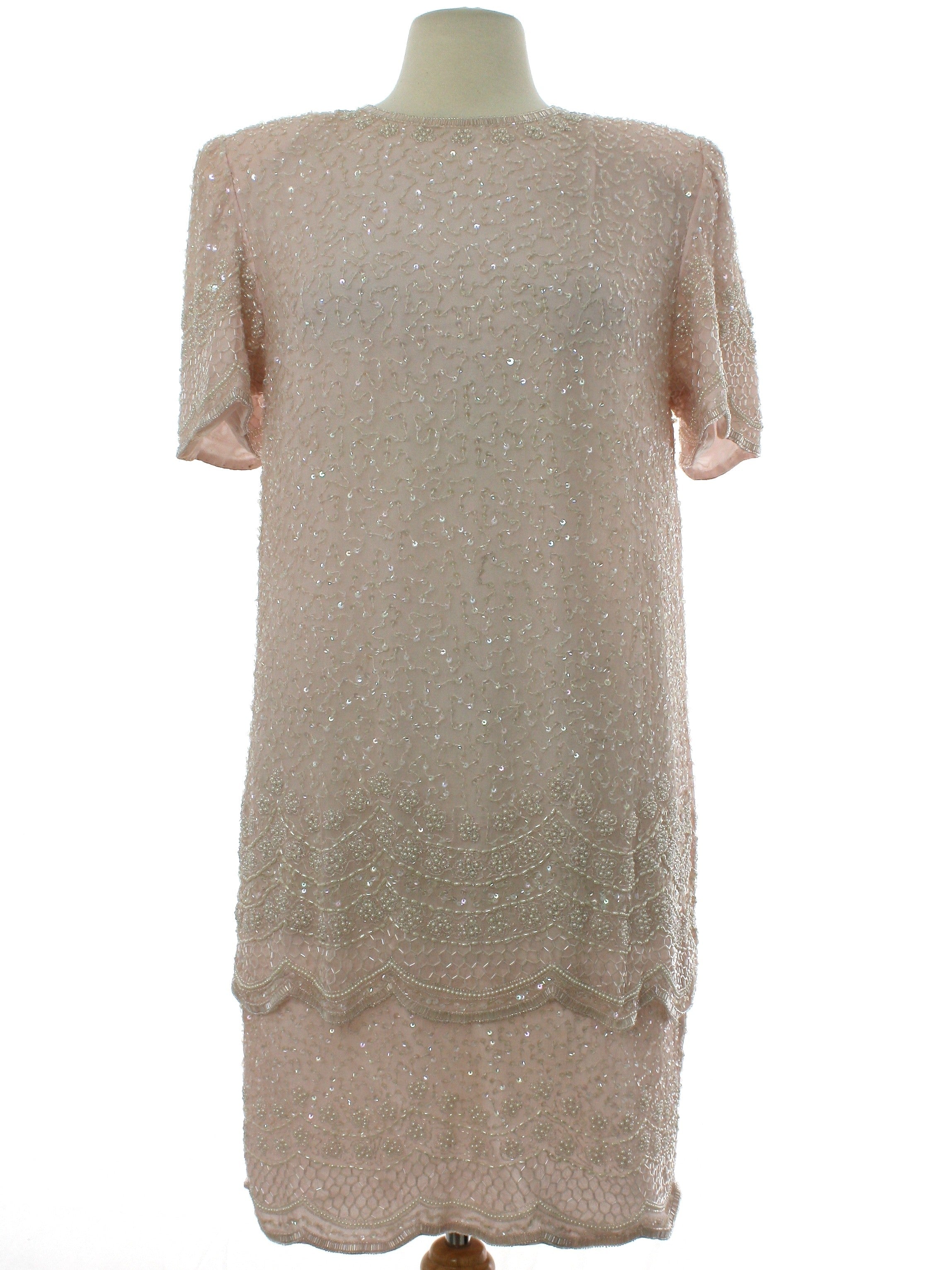 Womens Laurence Kazar Designer Cocktail Shift Dress