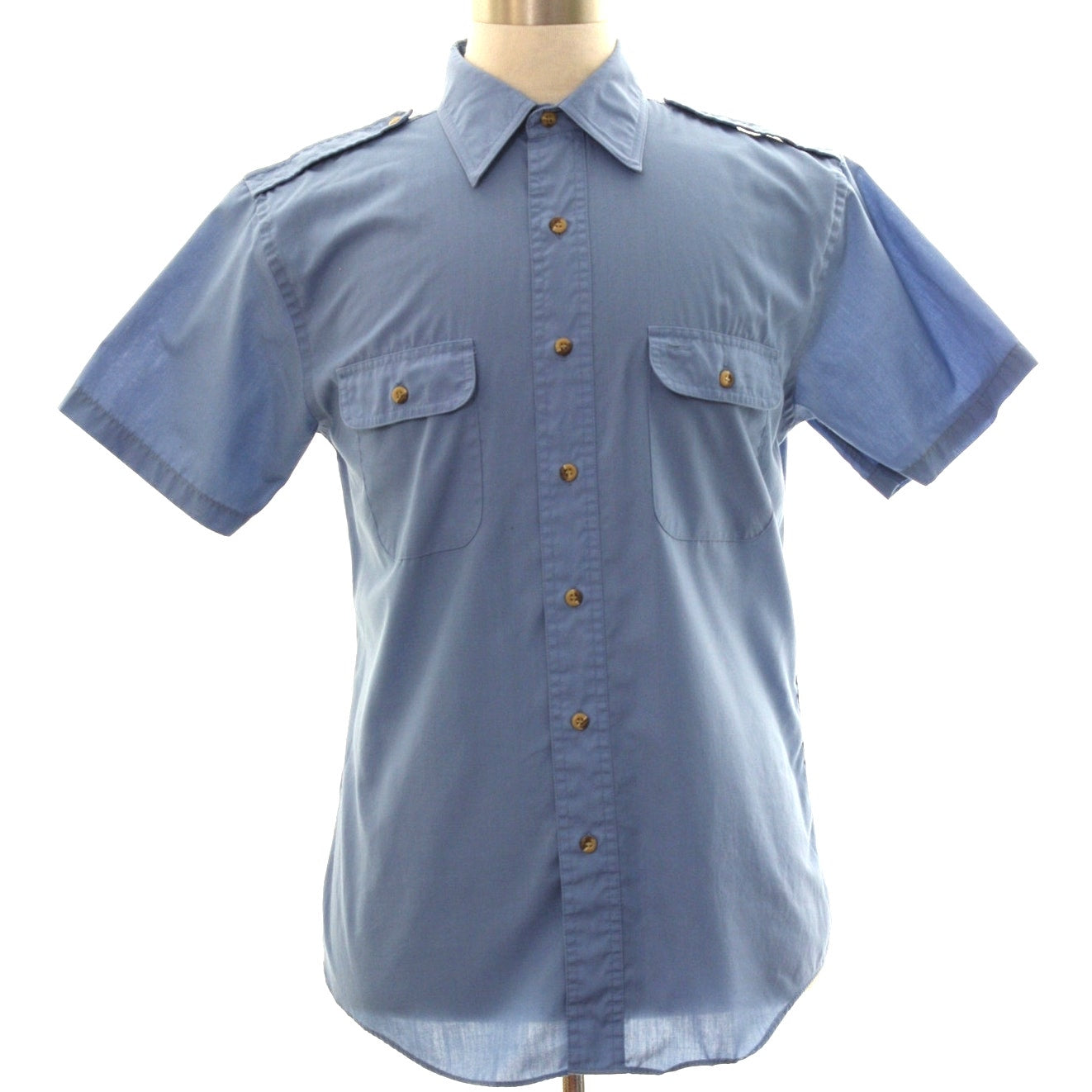 Vintage 80s Mervyn's Collection Blue Safari Utility Shirt Men's Medium