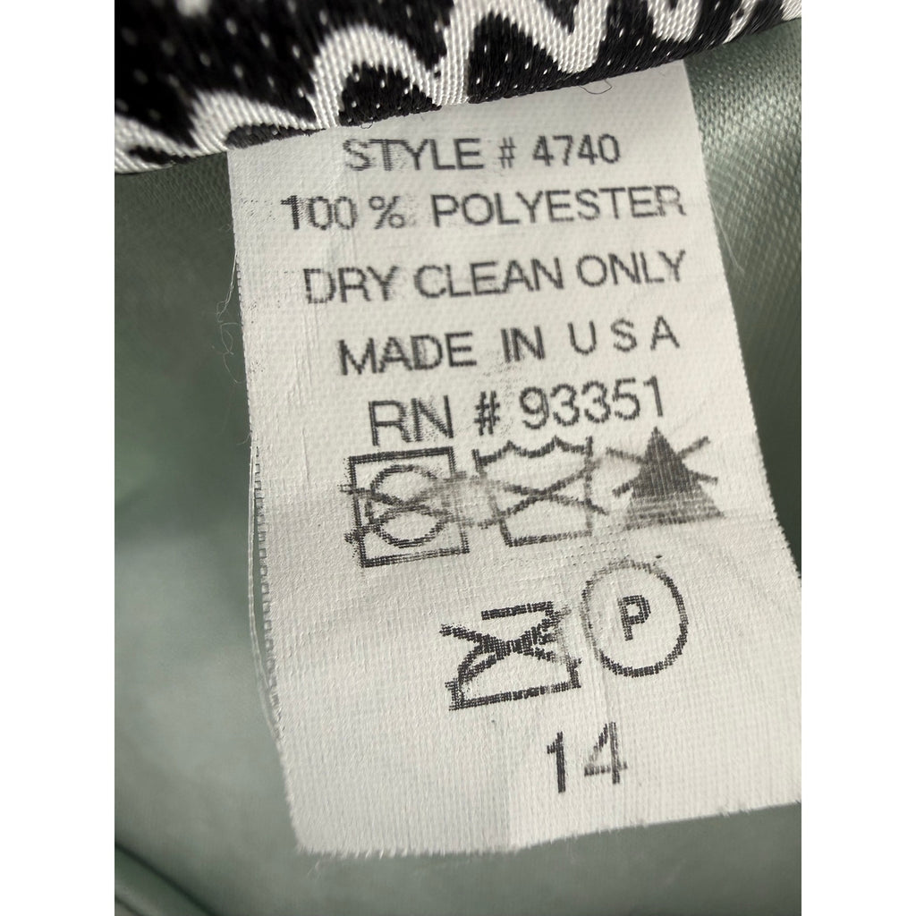 Vintage 90s Women's Large Captivia New York Mint Green Chiffon Layered Dress Set USA